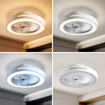 Brilagi - Dimbart LED-takarmatur med fläkt LED/38W/230V 3000-6500K 3000-6500K Ø 46 cm vit + fjärrkontroll