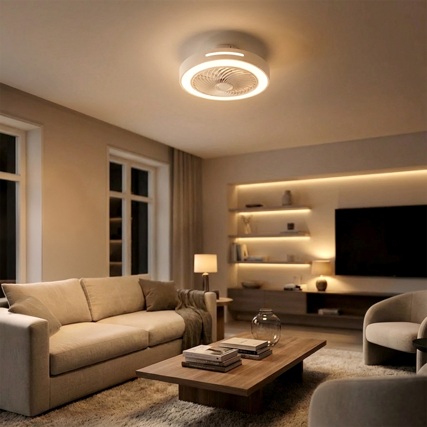 Brilagi - Dimbart LED-takarmatur med fläkt LED/38W/230V 3000-6500K 3000-6500K Ø 46 cm vit + fjärrkontroll