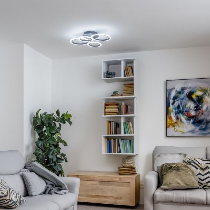 Brilagi - Dimmbar ytmonterad LED-taklampa ORBITS LED/50W/230V 3000-6500K svart + fjärrkontroll