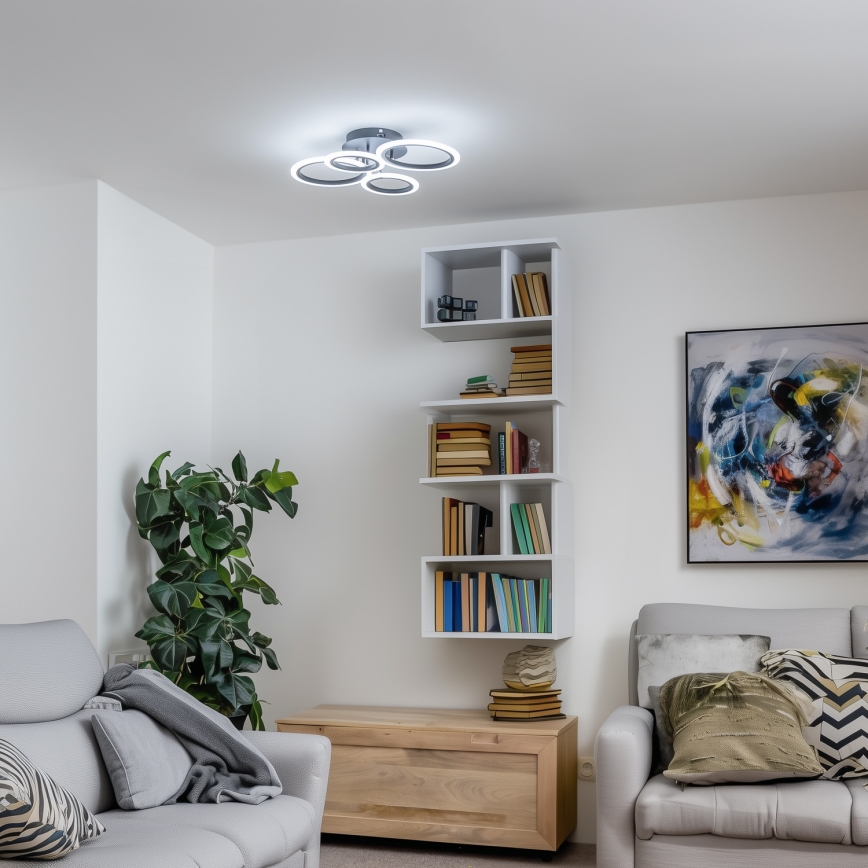 Brilagi - Dimmbar ytmonterad LED-taklampa ORBITS LED/50W/230V 3000-6500K svart + fjärrkontroll