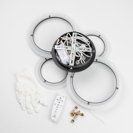Brilagi - Dimmbar ytmonterad LED-taklampa ORBITS LED/50W/230V 3000-6500K svart + fjärrkontroll