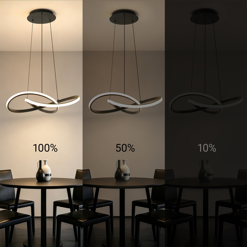 BRILAGI - LED dimbar pendellampa på vajer INFINITY LED/55W/230V 3000-6000K 50x50 cm svart + fjärrkontroll