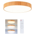 Brilagi - Dimbar LED-taklampa POOL LED/36W/230V 3000-6000K Ø 30 cm trädekor + fjärrkontroll
