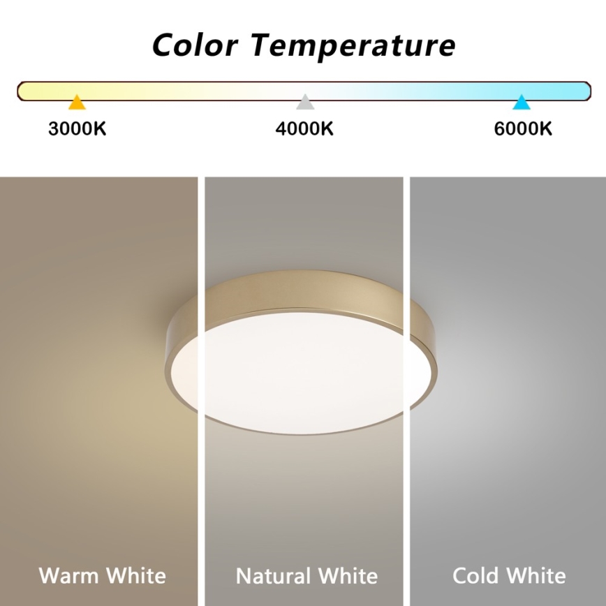 BRILAGI - LED dimbar taklampa POOL LED/36W/230V 3000-6000K Ø 30 cm guld + fjärrkontroll