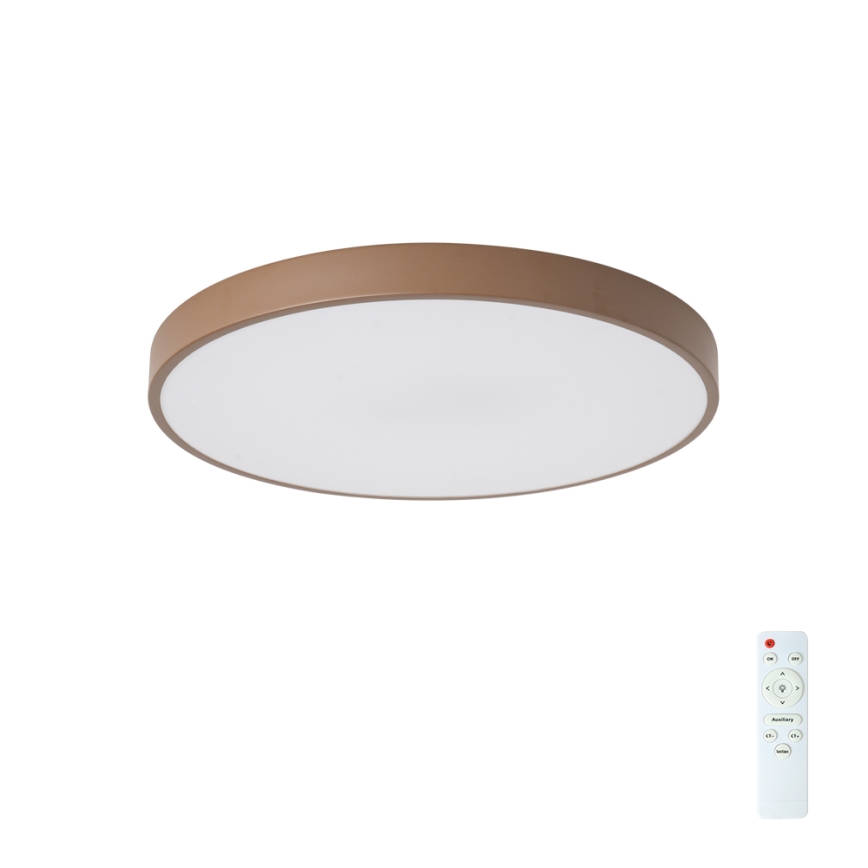 Brilagi - Dimbar LED-taklampa POOL LED/60W/230V 3000-6000K Ø 50 cm brun + fjärrkontroll