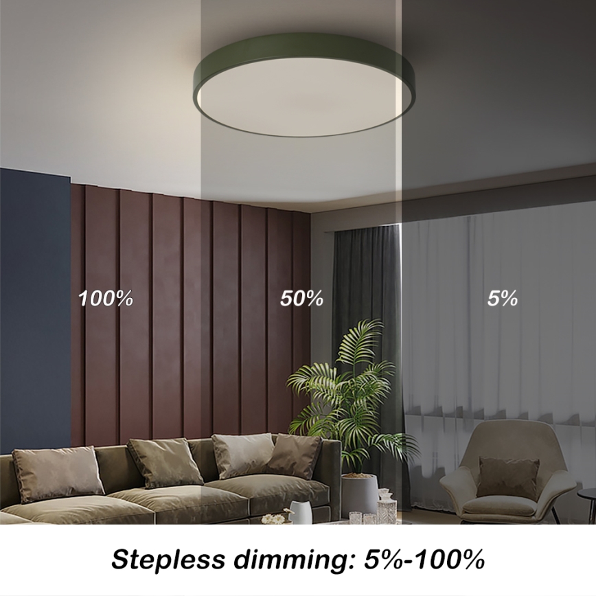 Brilagi - LED-dimbart takarmatur POOL LED/60W/230V 3000–6000K Ø 50 cm grön + fjärrkontroll