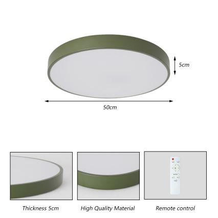 Brilagi - LED-dimbart takarmatur POOL LED/60W/230V 3000–6000K Ø 50 cm grön + fjärrkontroll