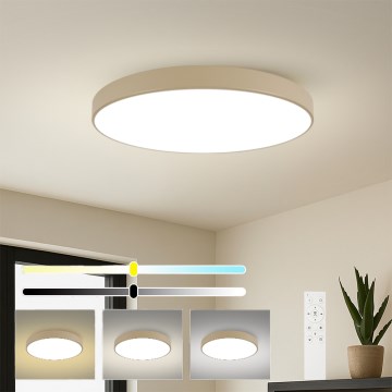Brilagi - Dimbar LED-taklampa POOL SMART LED/128W/230V 3000–6000K 100 cm beige Wi-Fi Tuya + fjärrkontroll