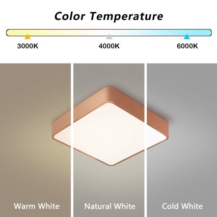 BRILAGI - LED-dimbart takarmatur POOL SQUARE LED/36W/230V 3000-6000K 40x40 cm bronsfärgad + fjärrkontroll