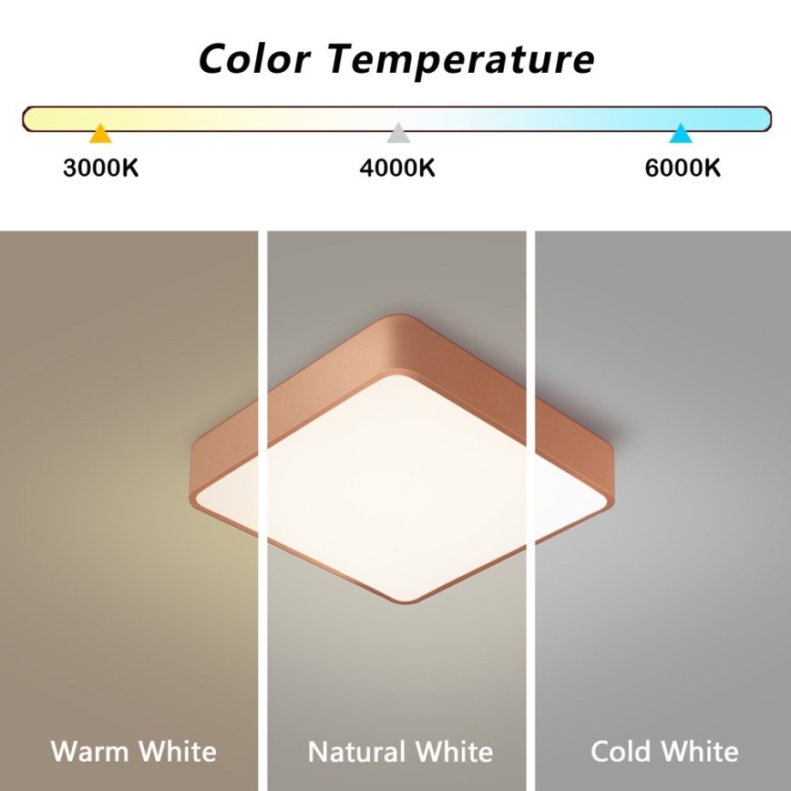 BRILAGI - LED-dimbart takarmatur POOL SQUARE LED/36W/230V 3000-6000K 40x40 cm bronsfärgad + fjärrkontroll