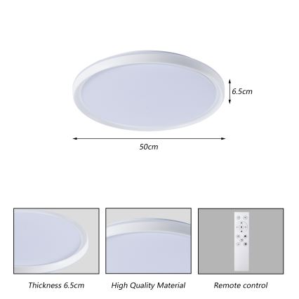 Brilagi - LED dimbar taklampa RIVO LED/72W/230V 3000-6000K vit Ø 50 cm + fjärrkontroll