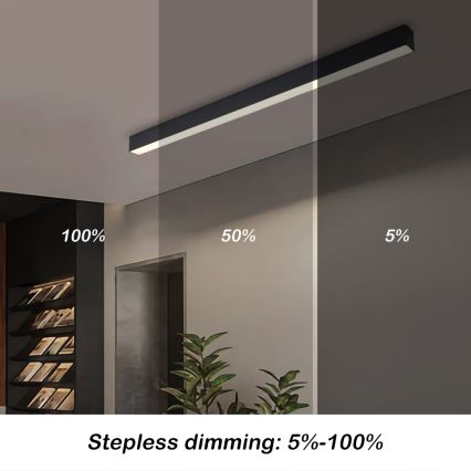 Brilagi - LED-dimbart takarmatur SLEEKLINE SMART LED/40W/230V 3000-6000K Wi-Fi Tuya svart + fjärrkontroll