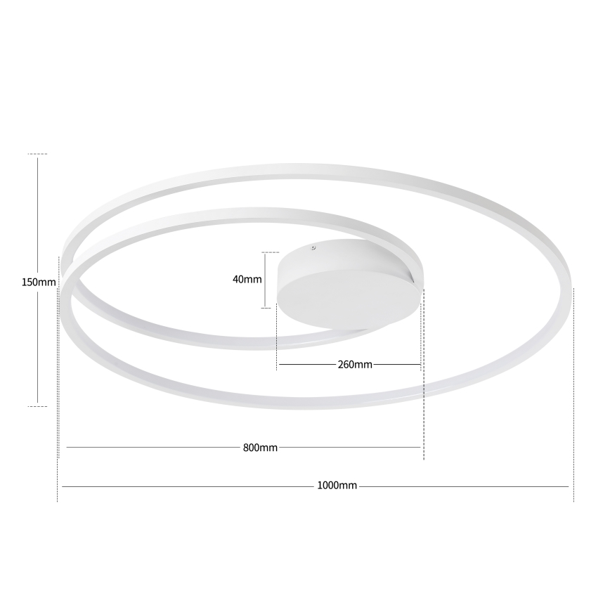 Brilagi - Dimmbar LED-taklampa TWISTER, 105 W, 230 V, 3000–6000 K, Ø 100 cm, vit + fjärrkontroll