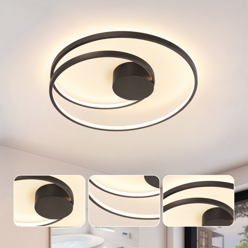 Brilagi - Dimbart takarmatur TWISTER LED/48W/230V 3000-6000K Ø 50 cm svart + fjärrkontroll