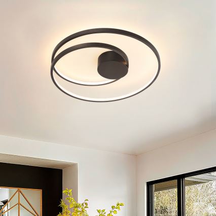 Brilagi - Dimbart takarmatur TWISTER LED/48W/230V 3000-6000K Ø 50 cm svart + fjärrkontroll