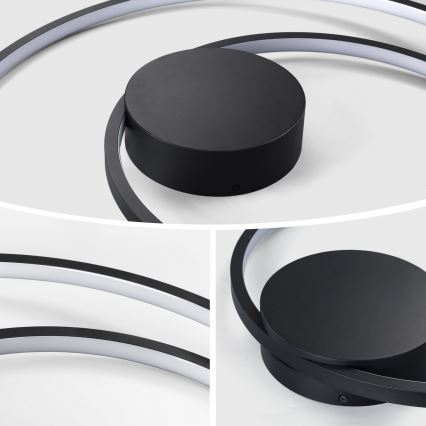 Brilagi - Dimbart takarmatur TWISTER LED/48W/230V 3000-6000K Ø 50 cm svart + fjärrkontroll