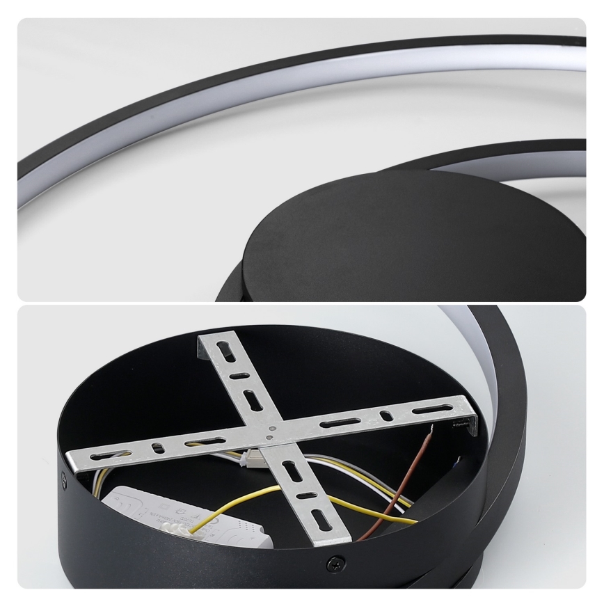 Brilagi - Dimbart takarmatur TWISTER LED/48W/230V 3000-6000K Ø 50 cm svart + fjärrkontroll