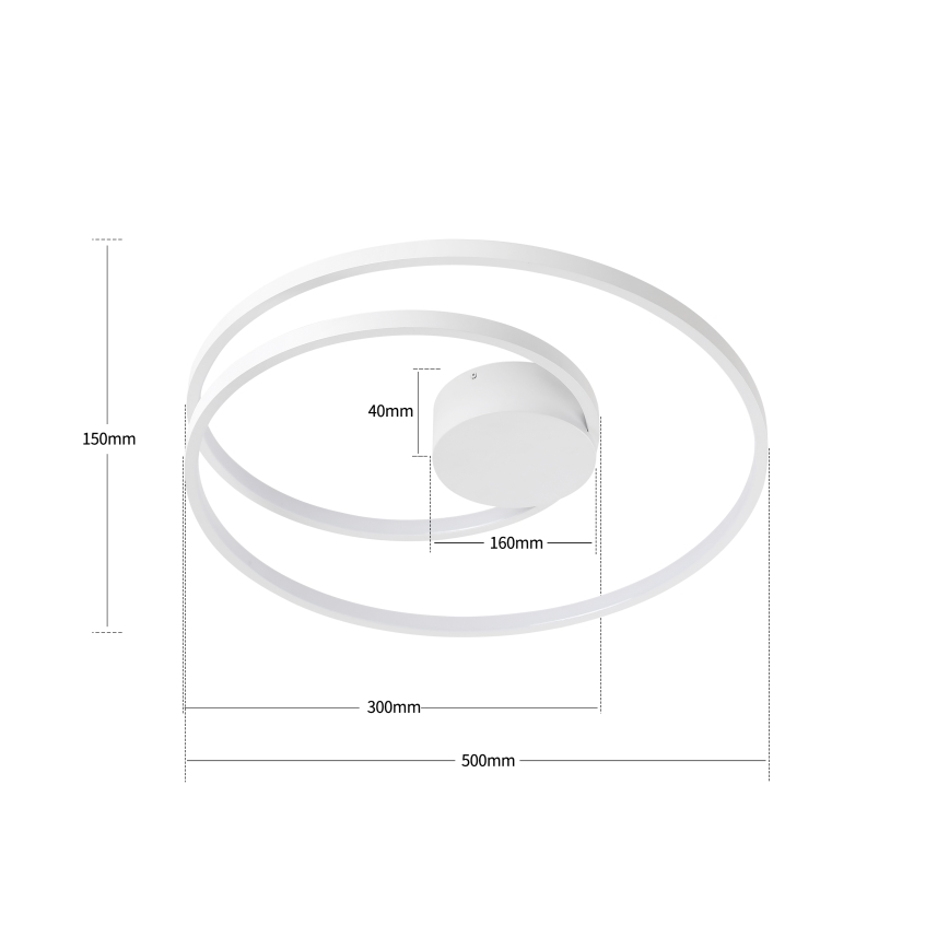 Brilagi - LED dimmbar taklampa TWISTER LED/48W/230V 3000-6000K Ø 50 cm vit + fjärrkontroll
