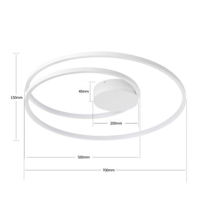 Brilagi - Dimmbar LED-taklampa TWISTER LED/75W/230V 3000-6000K Ø 70 cm vit + fjärrkontroll