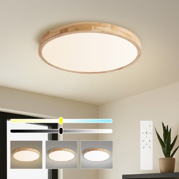 BRILAGI - Dimbar LED-taklampa WOODLINE LED/72W/230V 3000-6000K ek Ø 60 cm + fjärrkontroll
