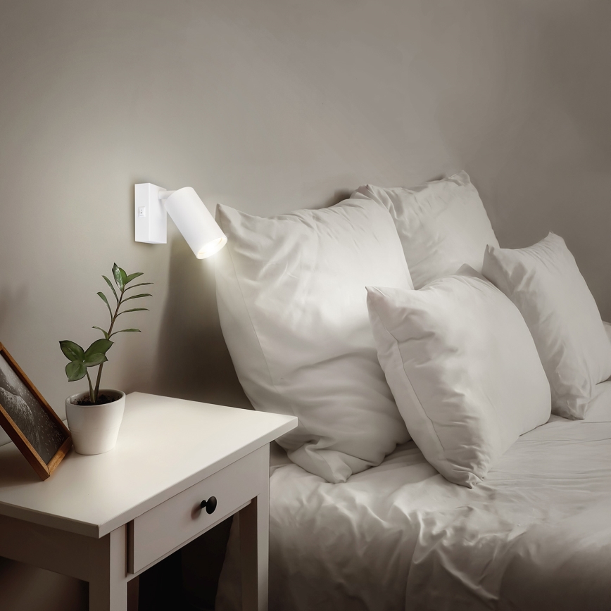 BRILAGI - LED RGBW dimbart väggspott med strömbrytare SELE 1xGU10/4,8W/230V 3000K vit + fjärrkontroll