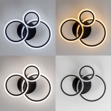 Brilagi - Dimbar LED ytmonterad ljuskrona ORBITS LED/40W/230V 3000-6500K svart + fjärrkontroll