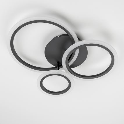 Brilagi - Dimbar LED ytmonterad ljuskrona ORBITS LED/40W/230V 3000-6500K svart + fjärrkontroll