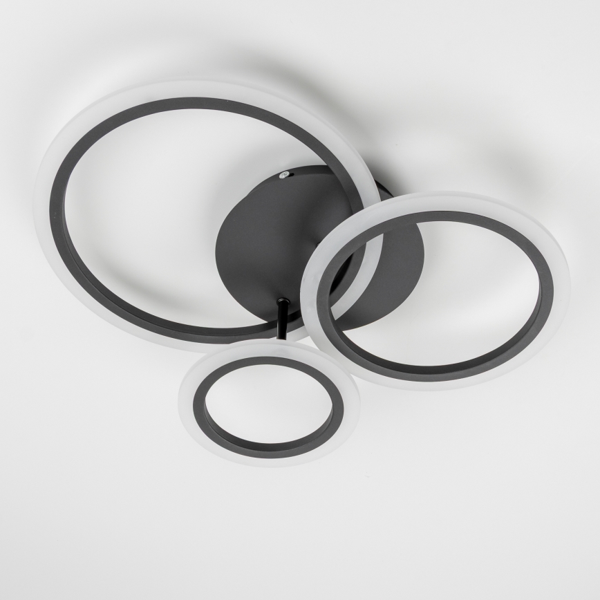 Brilagi - Dimbar LED ytmonterad ljuskrona ORBITS LED/40W/230V 3000-6500K svart + fjärrkontroll
