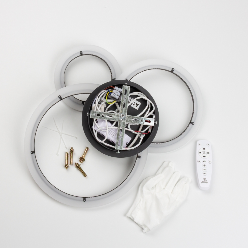 Brilagi - Dimbar LED ytmonterad ljuskrona ORBITS LED/40W/230V 3000-6500K svart + fjärrkontroll