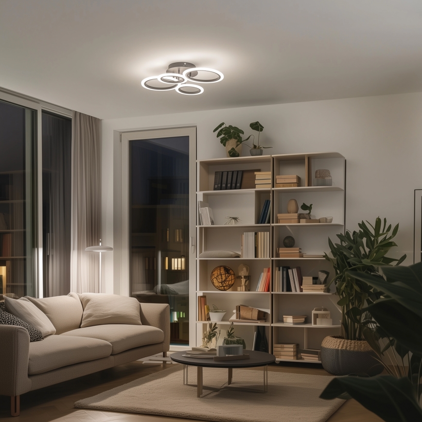 Brilagi - Dimbar LED ytmonterad ljuskrona ORBITS LED/50W/230V 3000-6500K antracit + fjärrkontroll