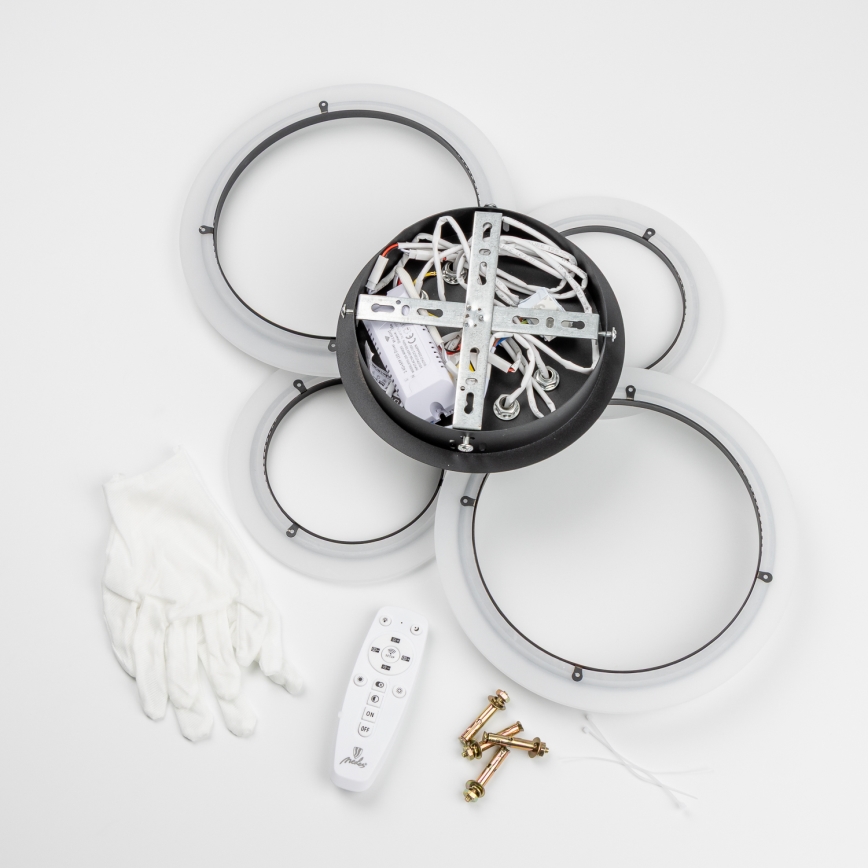 Brilagi - Dimbar LED ytmonterad ljuskrona ORBITS LED/50W/230V 3000-6500K antracit + fjärrkontroll