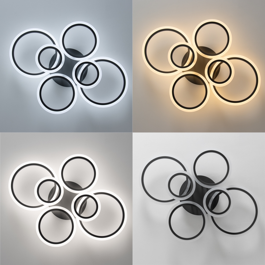 Brilagi - Dimbar LED ytmonterad ljuskrona ORBITS LED/85W/230V 3000-6500K antracit + fjärrkontroll