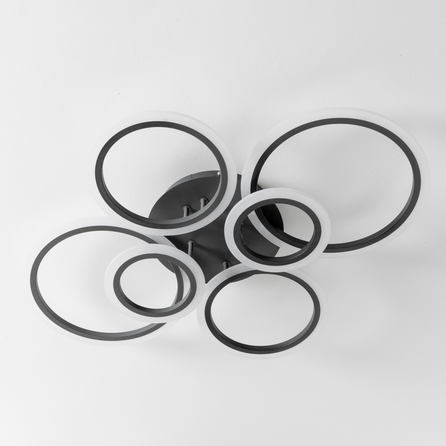 Brilagi - Dimbar LED ytmonterad ljuskrona ORBITS LED/85W/230V 3000-6500K antracit + fjärrkontroll