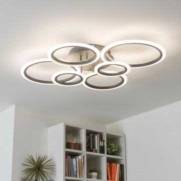 Brilagi - Dimbar LED ytmonterad ljuskrona ORBITS LED/85W/230V 3000-6500K antracit + fjärrkontroll