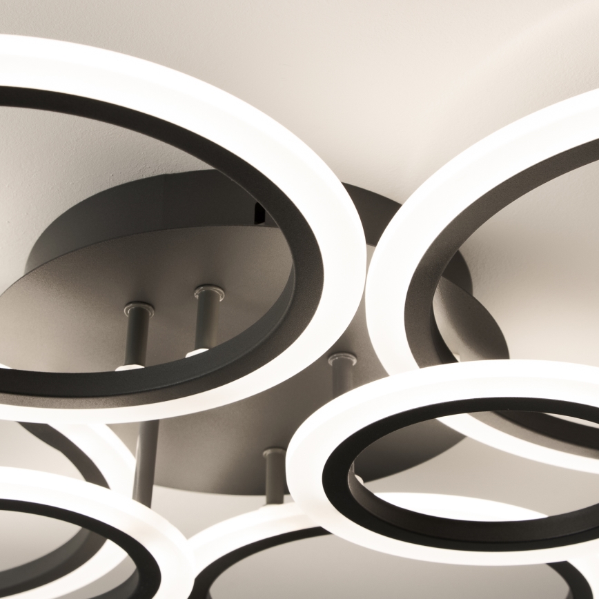 Brilagi - Dimbar LED ytmonterad ljuskrona ORBITS LED/85W/230V 3000-6500K svart + fjärrkontroll