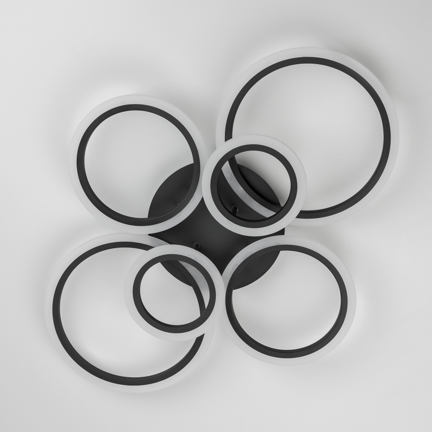 Brilagi - Dimbar LED ytmonterad ljuskrona ORBITS LED/85W/230V 3000-6500K svart + fjärrkontroll