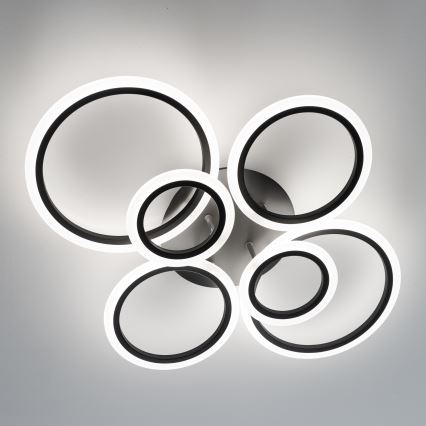 Brilagi - Dimbar LED ytmonterad ljuskrona ORBITS LED/85W/230V 3000-6500K svart + fjärrkontroll