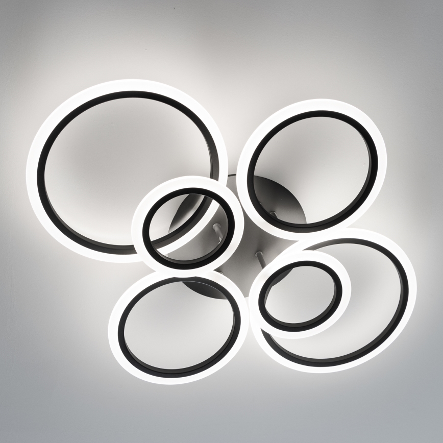 Brilagi - Dimbar LED ytmonterad ljuskrona ORBITS LED/85W/230V 3000-6500K svart + fjärrkontroll