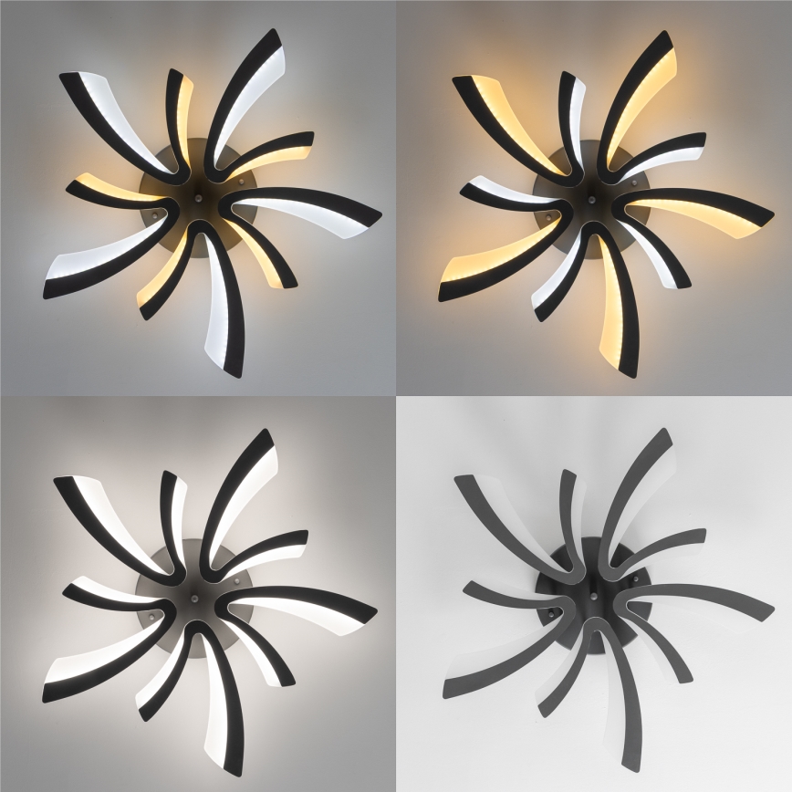 Brilagi - Dimbar LED ytmonterad ljuskrona TWIST LED/55W/230V 3000-6500K antracit + fjärrkontroll