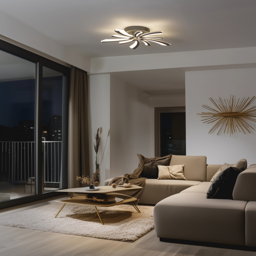 Brilagi - Dimbar LED ytmonterad ljuskrona TWIST LED/55W/230V 3000-6500K antracit + fjärrkontroll