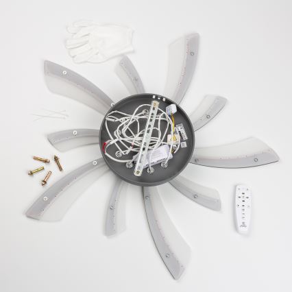 Brilagi - Dimbar LED ytmonterad ljuskrona TWIST LED/55W/230V 3000-6500K antracit + fjärrkontroll