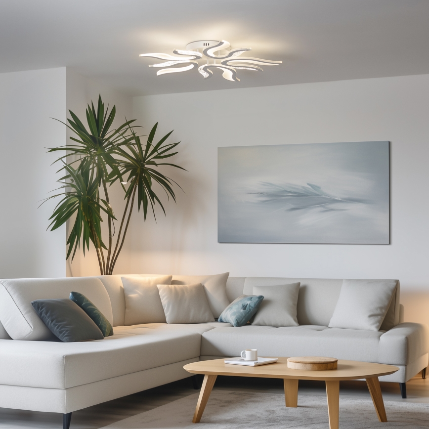 Brilagi - Dimbar LED ytmonterad ljuskrona TWIST LED/65W/230V 3000-6500K vit + fjärrkontroll