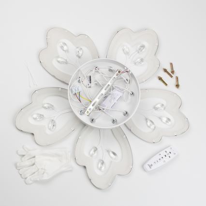 Brilagi - Dimbar LED ytmonterad ljuskrona TWIST LED/80W/230V 3000-6500K vit + fjärrkontroll