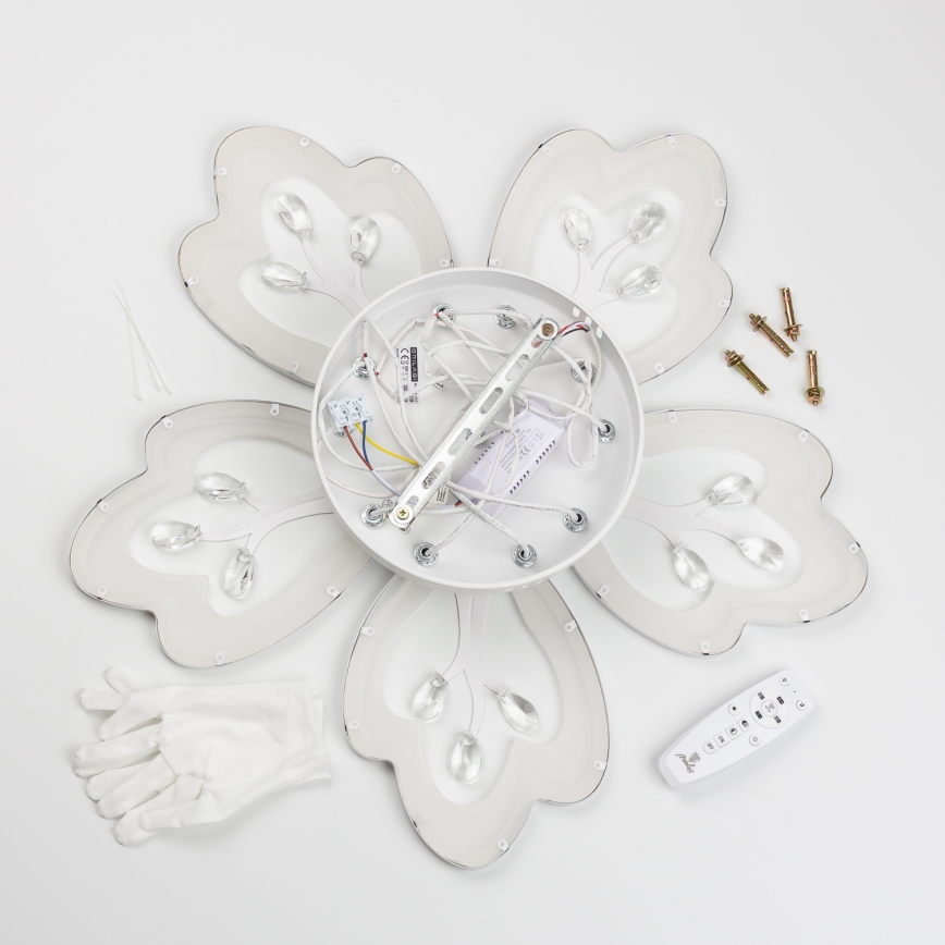 Brilagi - Dimbar LED ytmonterad ljuskrona TWIST LED/80W/230V 3000-6500K vit + fjärrkontroll