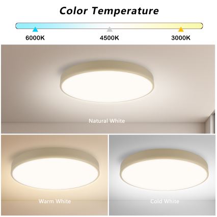 Brilagi - Dimbart LED-takarmatur POOL SMART LED/60W/230V 3000–6000K Ø 50 cm Wi‑Fi Tuya beige + fjärrkontroll