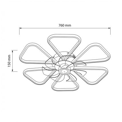 Brilagi - Dimmbar LED-takfläkt 38W/230V Ø76 cm vit + fjärrkontroll