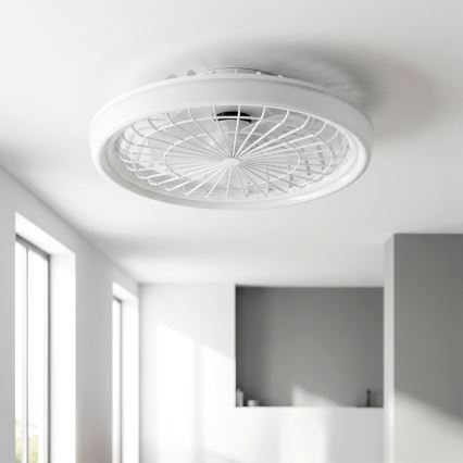 Brilagi - dimbar LED-takfläkt, 40 W, 230 V, 3000–6500 K, Ø 48 cm, vit + fjärrkontroll