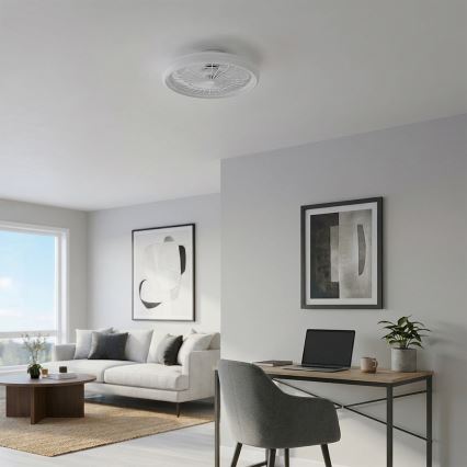 Brilagi - dimbar LED-takfläkt, 40 W, 230 V, 3000–6500 K, Ø 48 cm, vit + fjärrkontroll