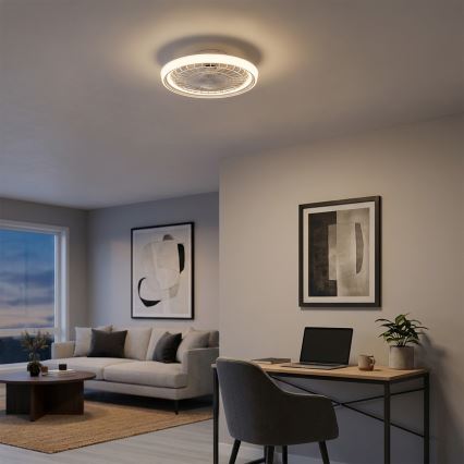 Brilagi - dimbar LED-takfläkt, 40 W, 230 V, 3000–6500 K, Ø 48 cm, vit + fjärrkontroll