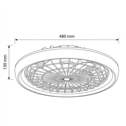 Brilagi - dimbar LED-takfläkt, 40 W, 230 V, 3000–6500 K, Ø 48 cm, vit + fjärrkontroll